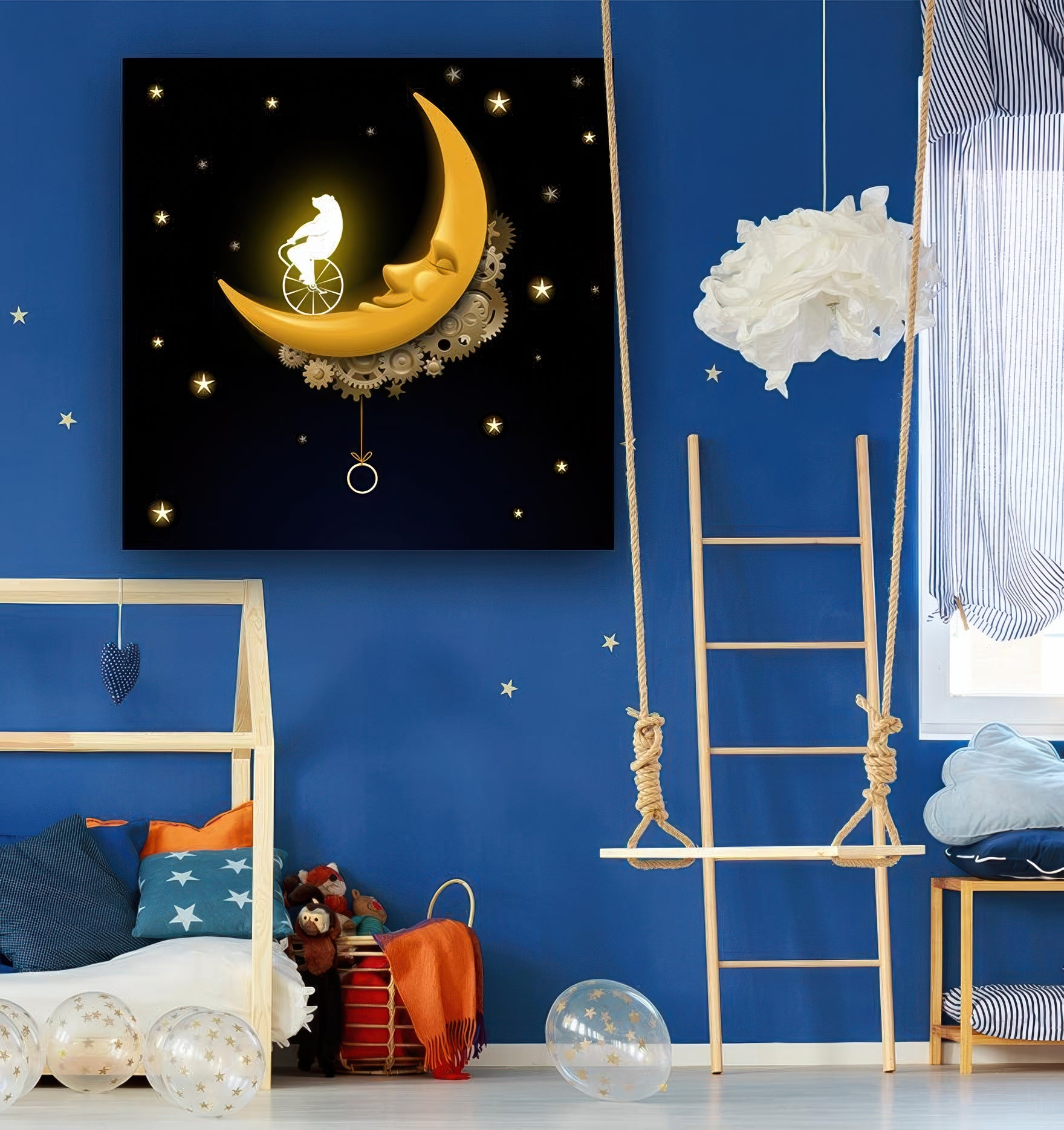 Bear on the Moon - Canvas