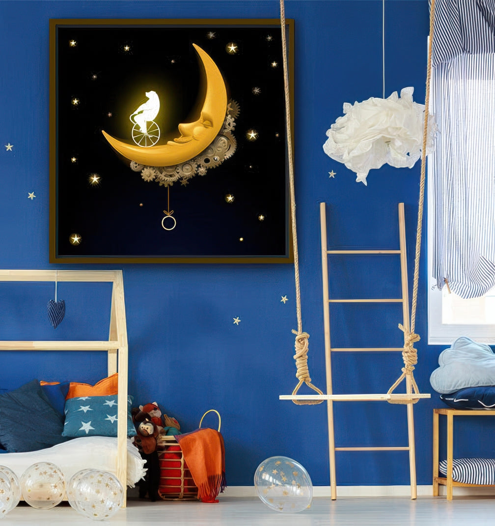 Bear on the Moon - Canvas