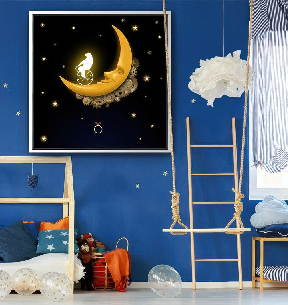 Bear on the Moon - Canvas